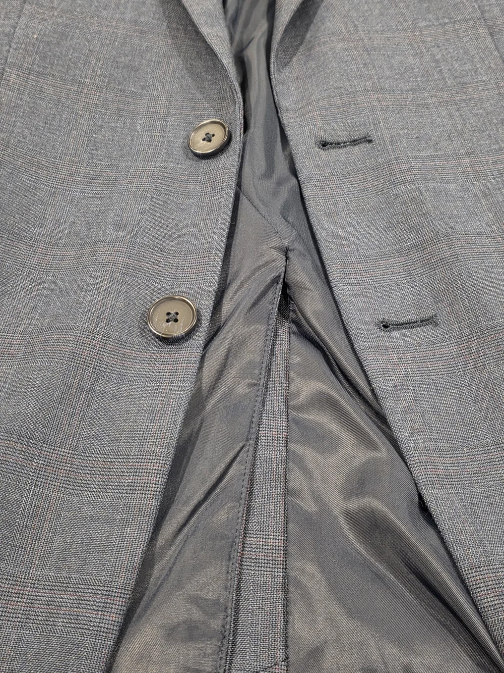 38R Men's Banana Republic Blazer Blue Tartan Plaid Slim Fit Sport Coat